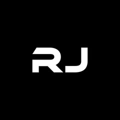 RJ letter logo design with black background in illustrator, vector logo modern alphabet font overlap style. calligraphy designs for logo, Poster, Invitation, etc.