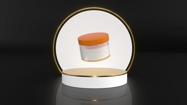 Cosmetic jar product on stage mockup Skin Body 