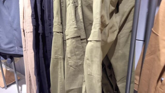 A collection of stylish mens clothing in the stor