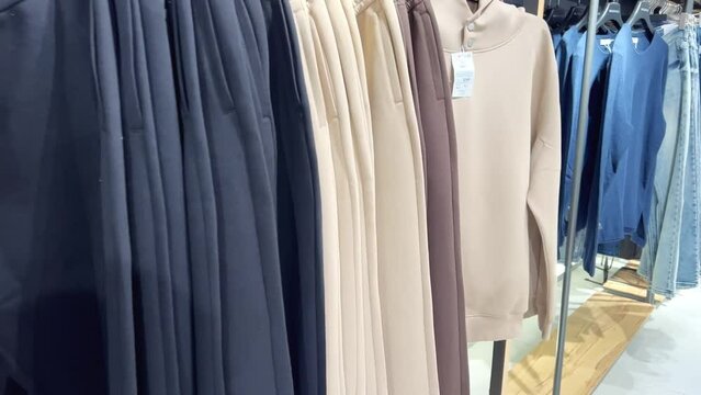 Youth stylish autumn-winter clothes are evenly 
