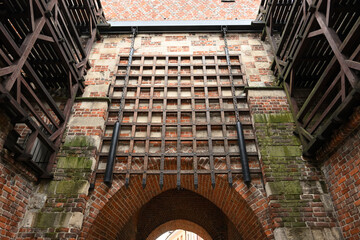 Krakowska Gate in Lublin. A 14th century gothic style gate - obrazy, fototapety, plakaty