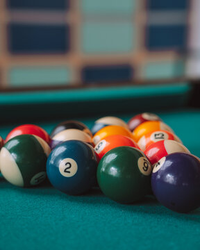 Billiard table in bar with counter