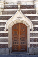 Old antique wooden door.