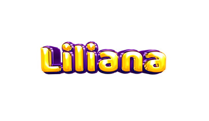 Liliana girls name sticker colorful party balloon birthday helium air shiny yellow purple cutout