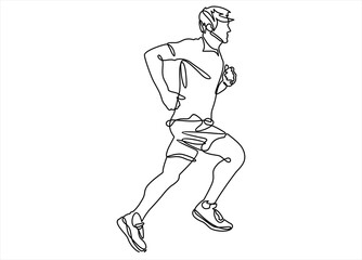 Fototapeta na wymiar Running man, isolated illustration. Sport, athlete, run, decathlon