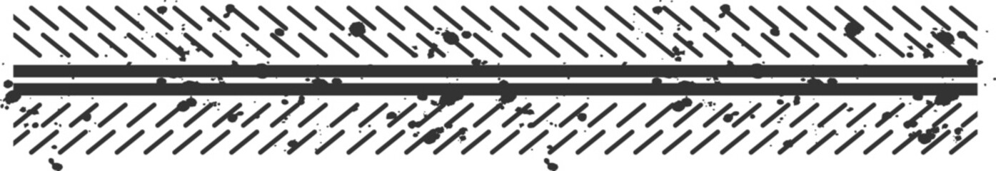 Car tire track flat silhouette