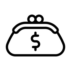 purse line icon illustration vector graphic