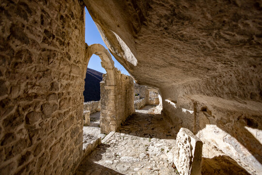 Hermitage of Santo Spirito in Majella in the Orfento valley. Majella national park. Abruzzo, Italy