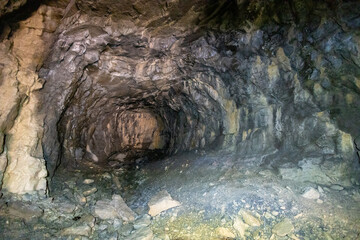 Vaccareccia bitumen mine in the Majella National Park. Abruzzo, Italy