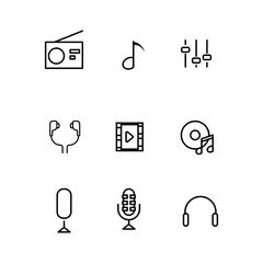 set of music media icons