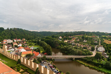 Obraz premium Cesky Sternberk village with Sazava river in Czech republic