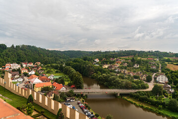Fototapeta na wymiar Cesky Sternberk village with Sazava river in Czech republic
