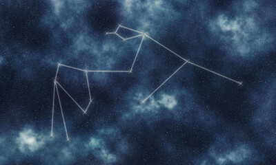 Aquarius Star Constellation, Night Sky Water Bearer, Water Carrier - obrazy, fototapety, plakaty