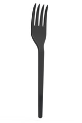 Eco-friendly disposable utensils like fork on white background.