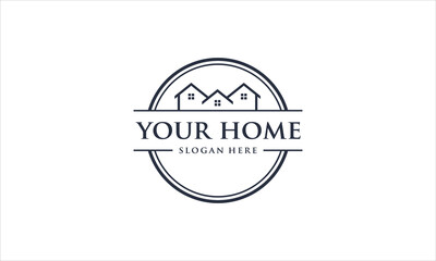 Real estate logo design simple vector image