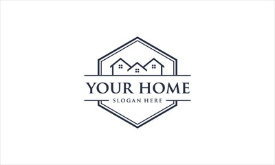 Real estate logo design simple vector image