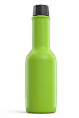 Tabasco hot chilli sauce bottle for mexican cuisine on white background