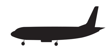 airplane silhouette vector illustration isolated on white background