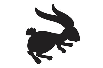rabbit silhouette vector illustration isolated on white background