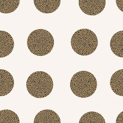 Animal print skin abstract vector hand-drawn seamles patterns with circles for textile design, paper, fabrics, digital, craft and ither design purposes
