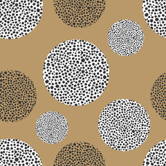 Animal print skin abstract vector hand-drawn seamles patterns with circles for textile design, paper, fabrics, digital, craft and ither design purposes
