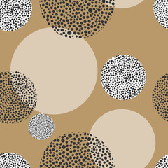Animal print skin abstract vector hand-drawn seamles patterns with circles for textile design, paper, fabrics, digital, craft and ither design purposes
