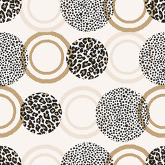 Animal print skin abstract vector hand-drawn seamles patterns with circles for textile design, paper, fabrics, digital, craft and ither design purposes
