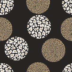 Animal print skin abstract vector hand-drawn seamles patterns with circles for textile design, paper, fabrics, digital, craft and ither design purposes
