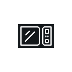 Microwave oven simple glyph icon. Vector solid isolated black illustration.