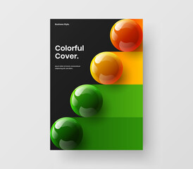 Premium 3D balls leaflet illustration. Clean company cover vector design concept.