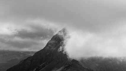 Half of a peak in the fog