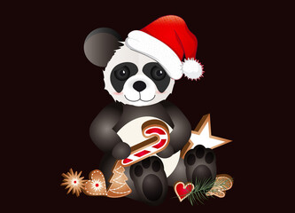 zuckersüßer kleiner Panda für Weihnachten
