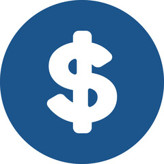 Money sign icons design in blue circle.