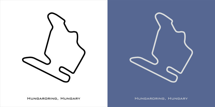 Hungaroring Circuit Budapest Hungary for grand prix race tracks with white and blue background