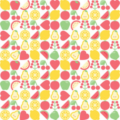 Large vector pattern with fruits and berries