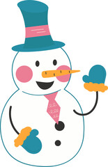 Cartoon snowman in a hat