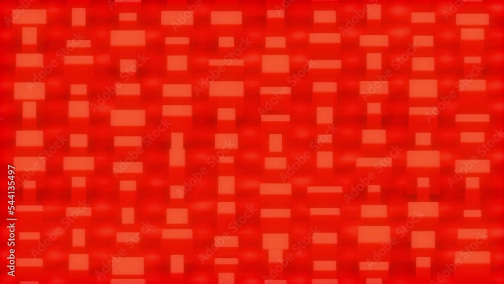Poster bright red 3d blocks random - graphic abstract bg - loop video