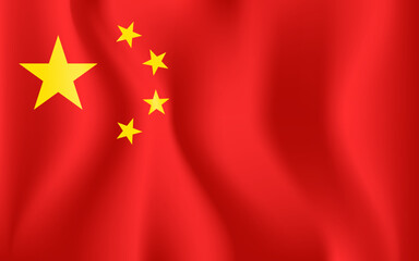 Realistic China National Flag