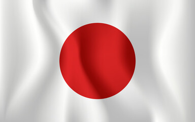 Realistic Japanese National Flag