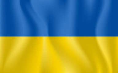 Realistic Ukraine National Flag