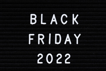 Creative promotion composition for Black friday 2022 background. Flat lay, top view, overhead,...