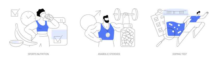 Sports supplements abstract concept vector illustrations.