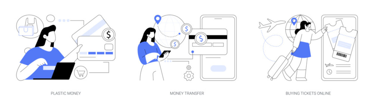 Electronic Transactions Abstract Concept Vector Illustrations.