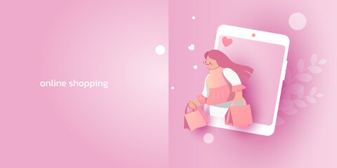 online shopping via smartphone.