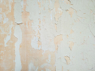 Wall old peeled white color background texture. Blank vintage stonewall for backdrop. Copy space