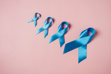 Blue ribbon for supporting people living and illness, Colon cancer, Colorectal cancer, Child Abuse...