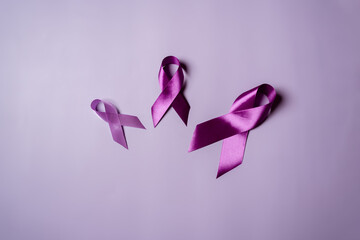 purple ribbons, Alzheimer's disease, Pancreatic cancer, Epilepsy awareness, world cancer day on...