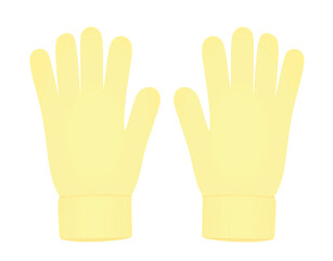 Yellow winter gloves. vector illustration