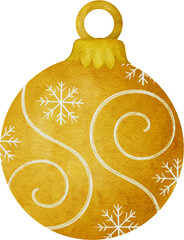 Watercolor Christmas Ball Decor Clipart