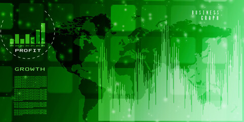 2d rendering Stock market online business concept. business Graph 